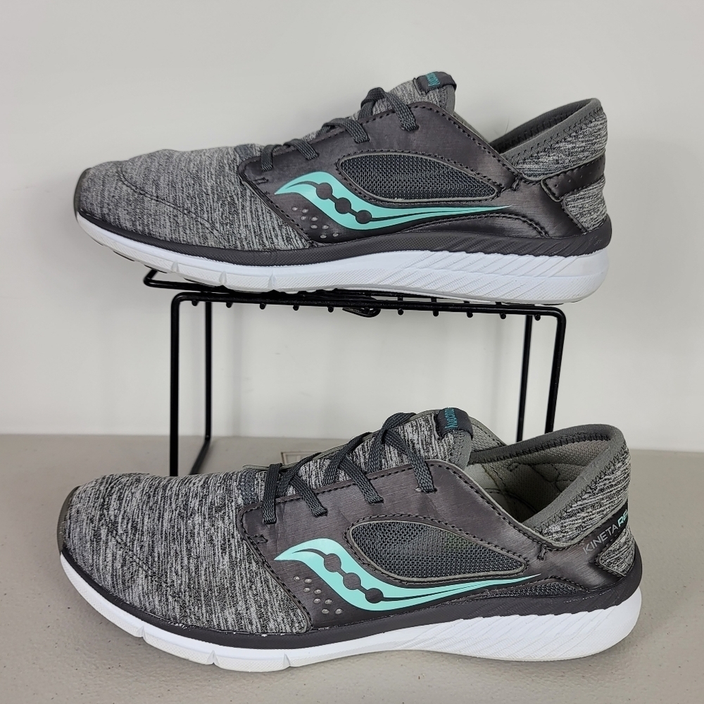 Saucony Womens Kineta Relay Gray Memory Foam Athletic Running Shoes Size 5.5